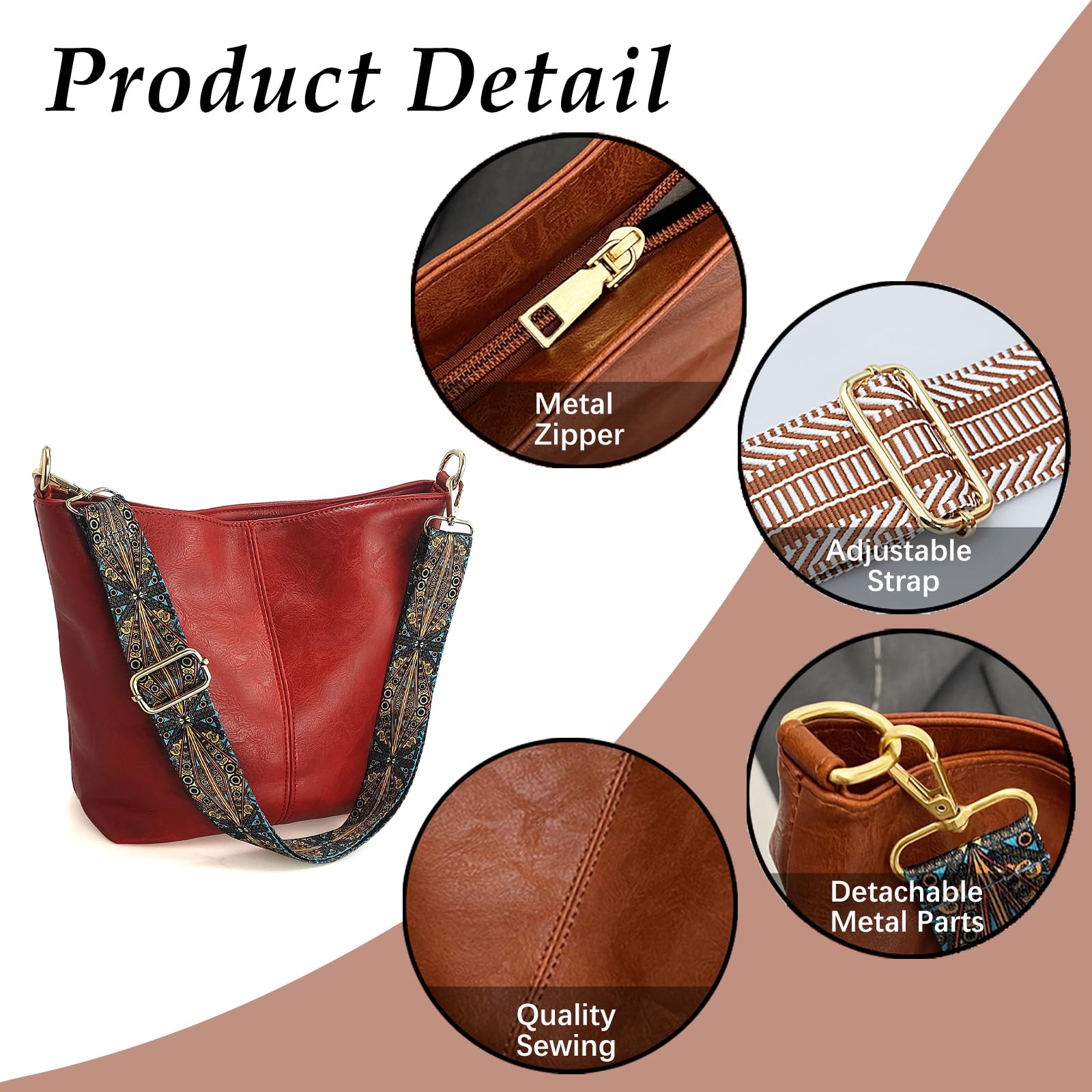 ChicHobo Vegan Leather Crossbody Bag with Strap -  by Handbags Specialist Headquarter | Available at Handbags Specialist Headquarter