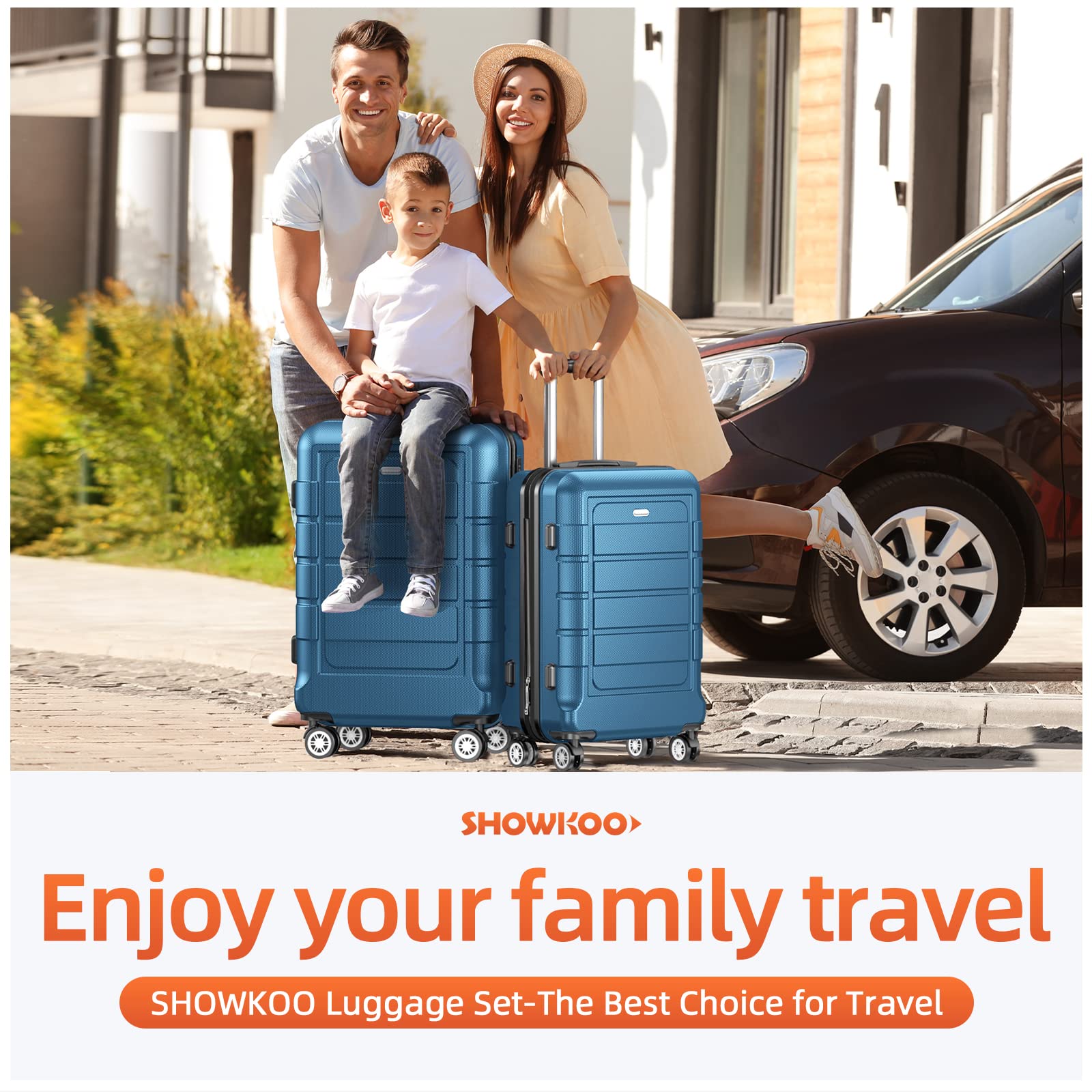 Expandable ShowKoo Suitcase - Durable & TSA Lock - Luggage Travel Bags by Handbags Specialist Headquarter | Available at Handbags Specialist Headquarter