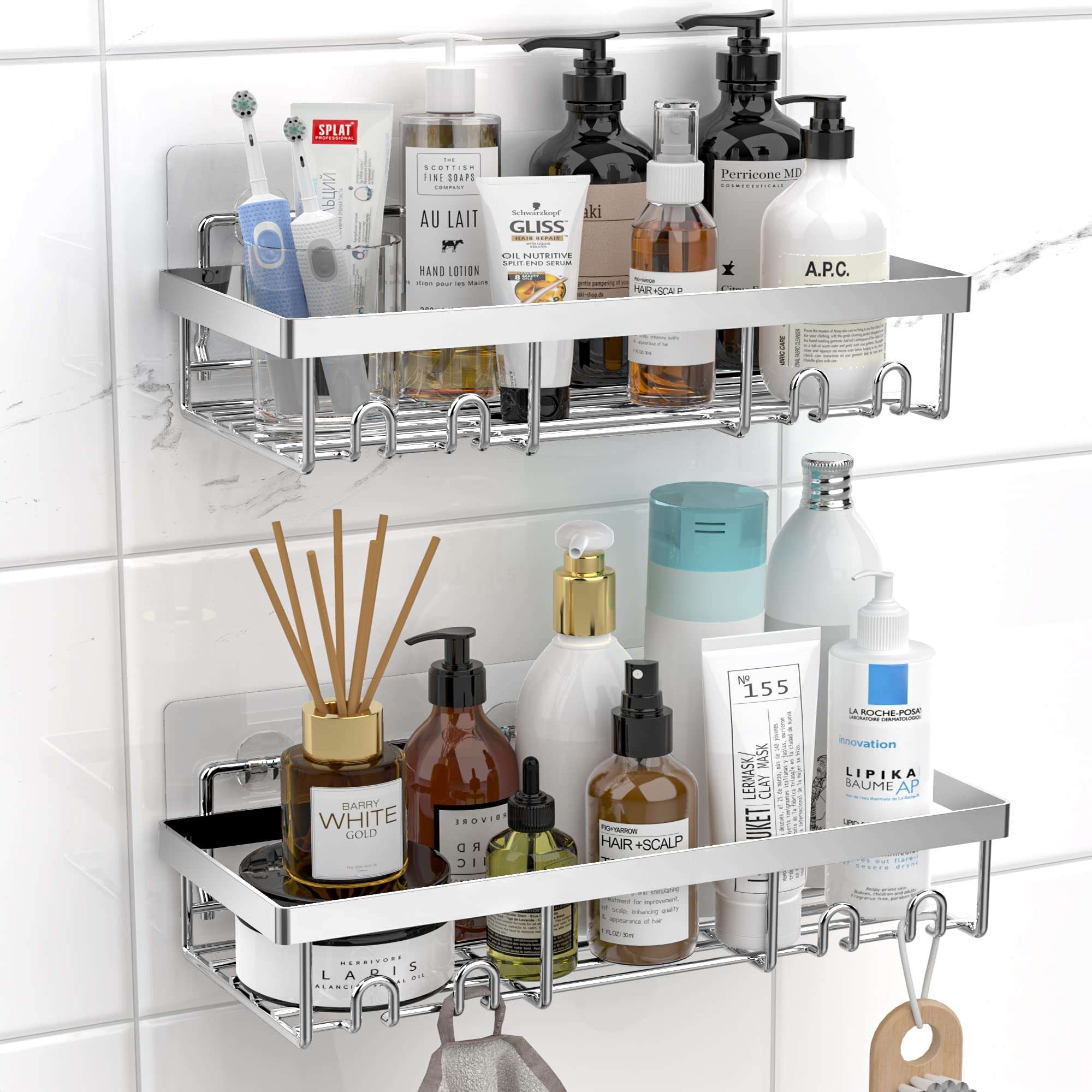 Moforoco Adhesive Shower Caddy Shelf Organizer - Decor by Handbags Specialist Headquarter | Available at Handbags Specialist Headquarter