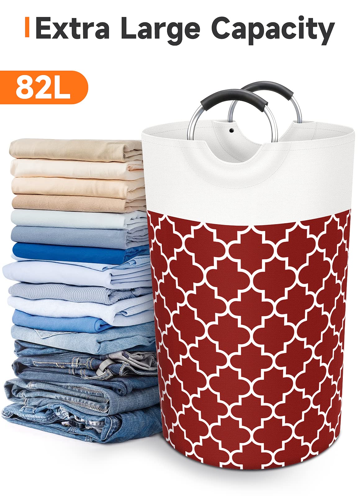 Collapsible Hamper Bag - Grey - Laundry Baskets by Handbags Specialist Headquarter | Available at Handbags Specialist Headquarter