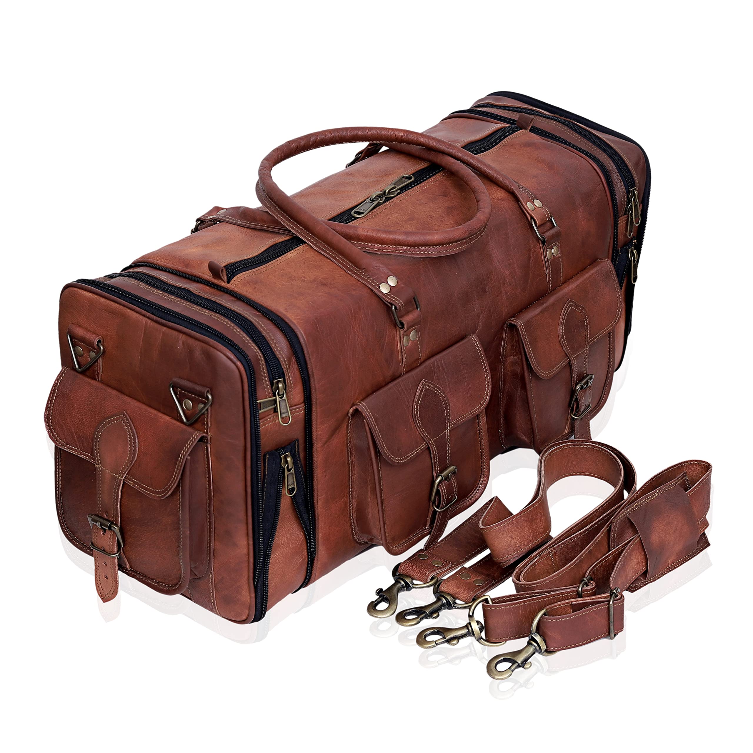 Vintage Leather 32 Handmade Travel Duffle Bag