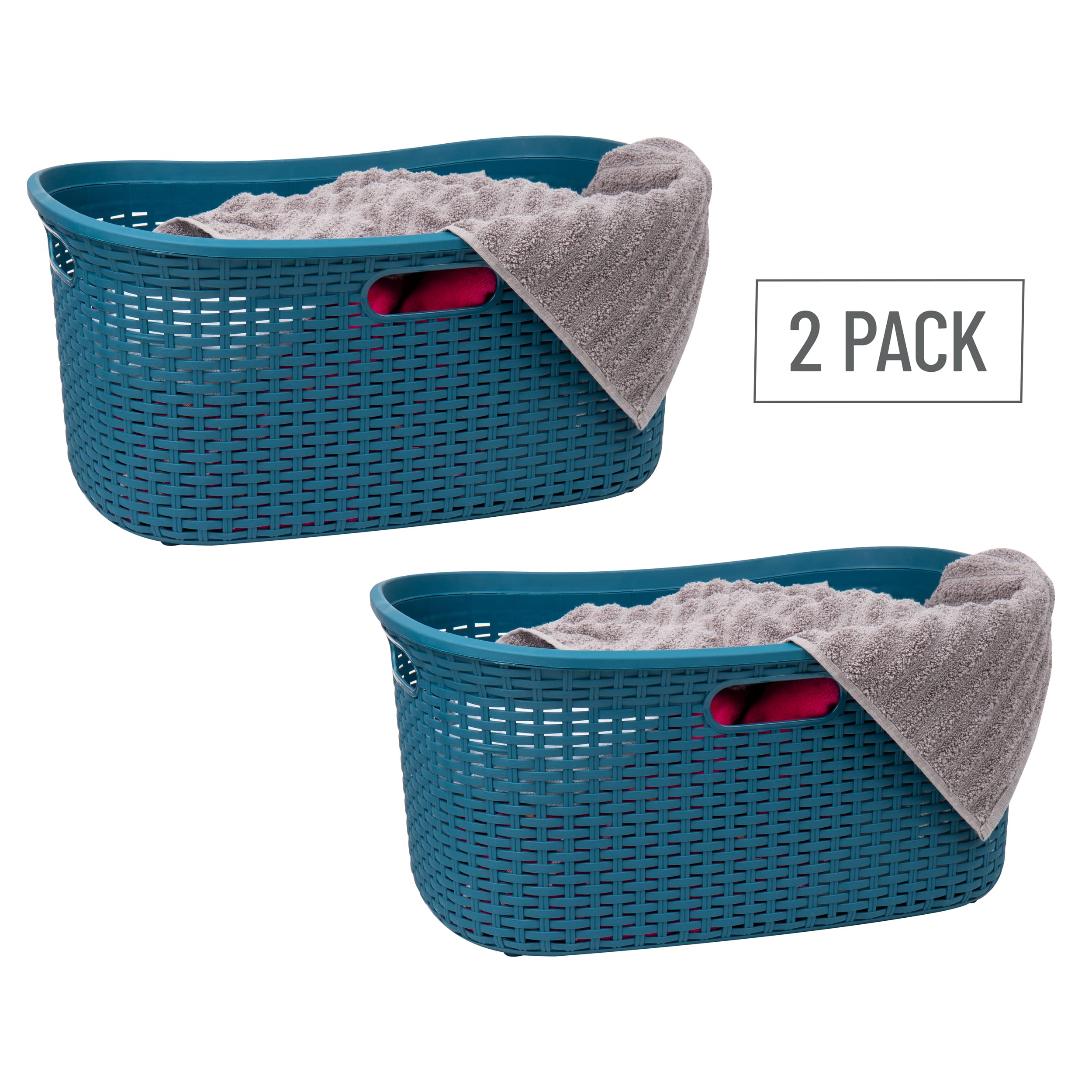 Ivory Wicker Mind Reader 40L Laundry Basket - Laundry Baskets by Handbags Specialist Headquarter | Available at Handbags Specialist Headquarter