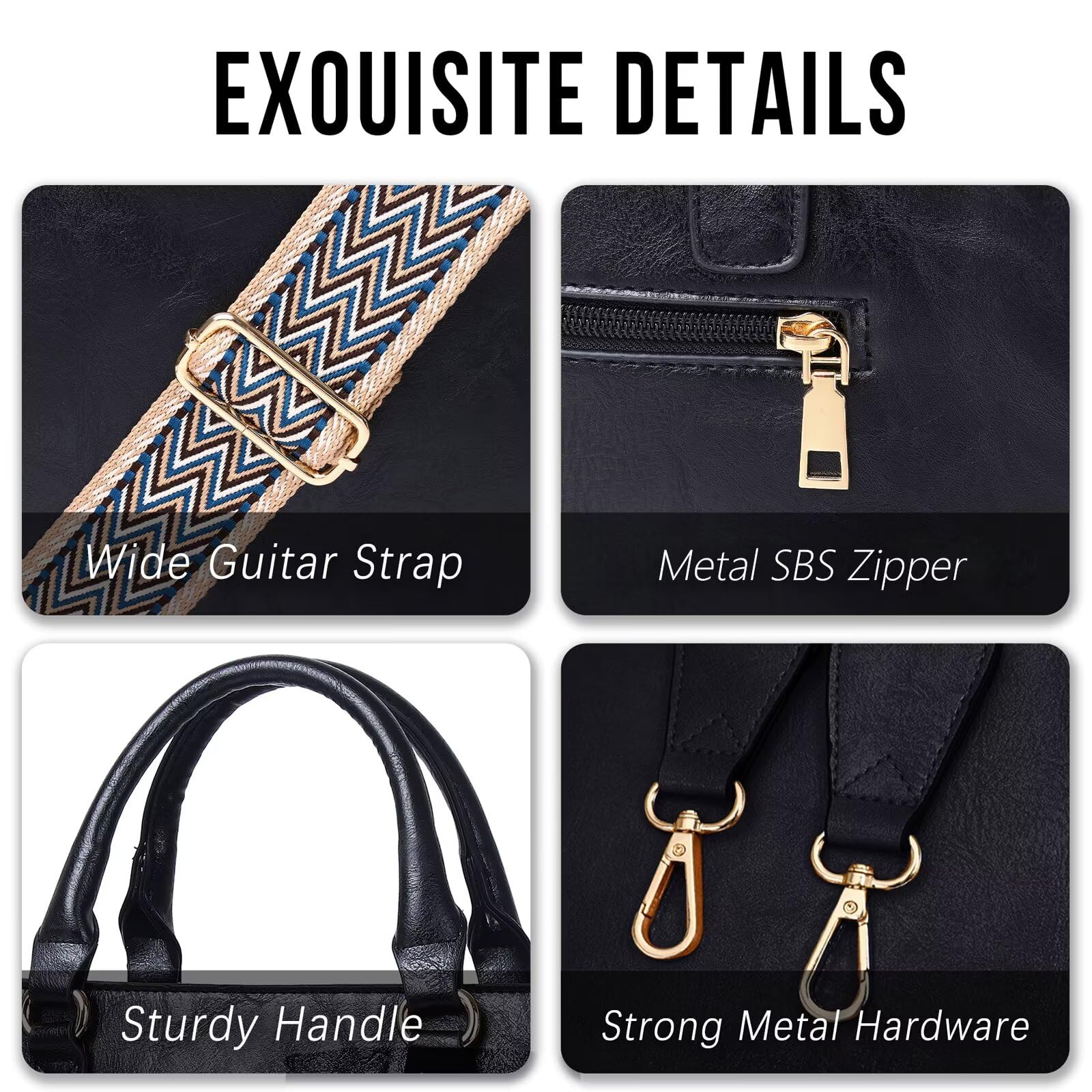 AUYOCO Chic Vegan Leather Crossbody Bag with Strap -  by Handbags Specialist Headquarter | Available at Handbags Specialist Headquarter