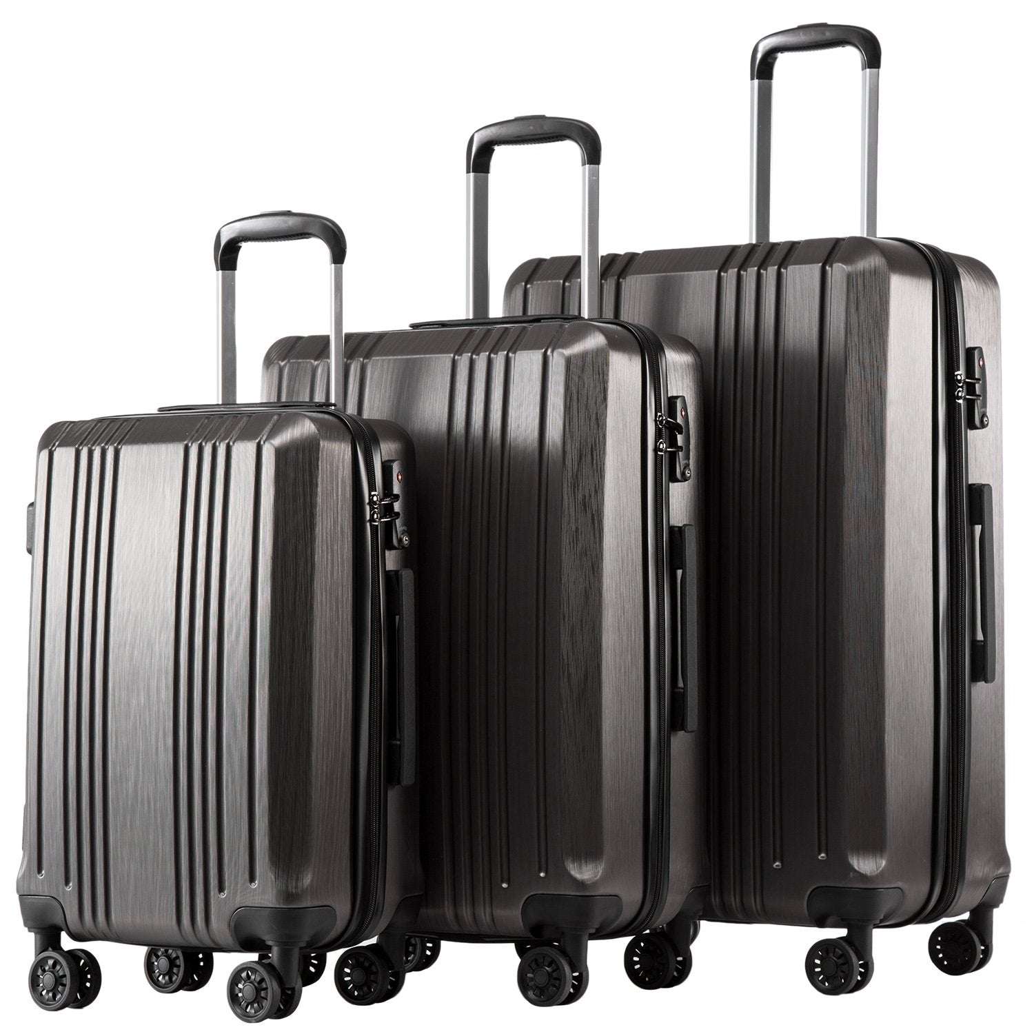 Coolife Expandable Spinner Luggage Set - 3 Piece - Luggage Travel Bags by Handbags Specialist Headquarter | Available at Handbags Specialist Headquarter