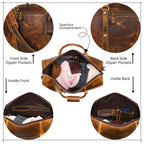 Leather Travel Duffel Bag for Men & Women