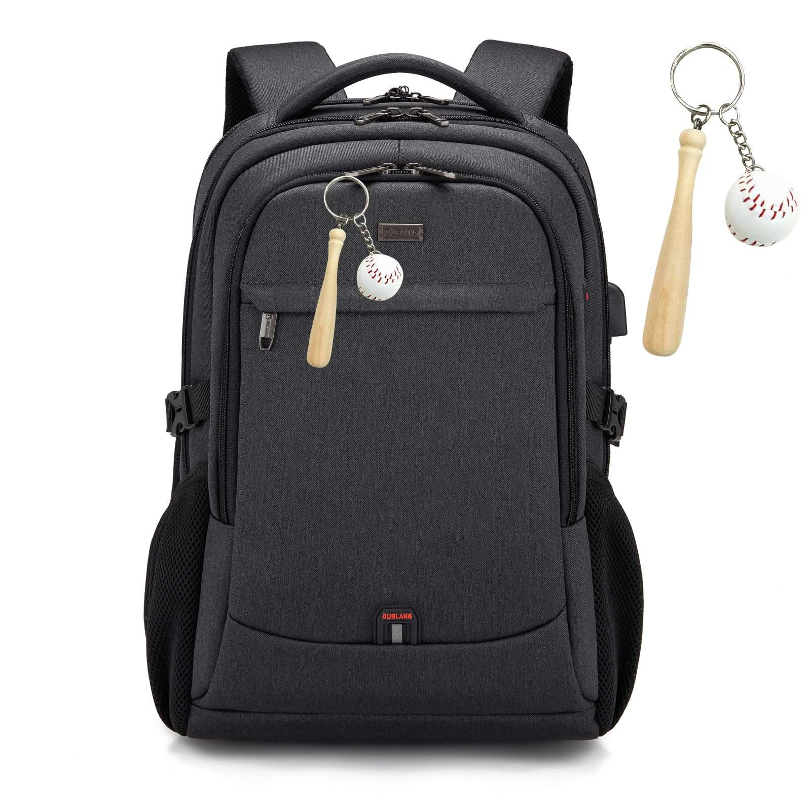 DUSLANG Travel Laptop Backpack with USB Port - Black - Backpack Bags by Handbags Specialist Headquarter | Available at Handbags Specialist Headquarter
