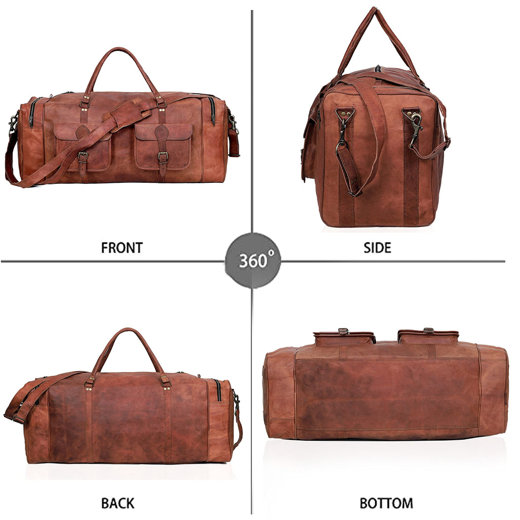 Leather Duffle Bag for Men - 21 Brown