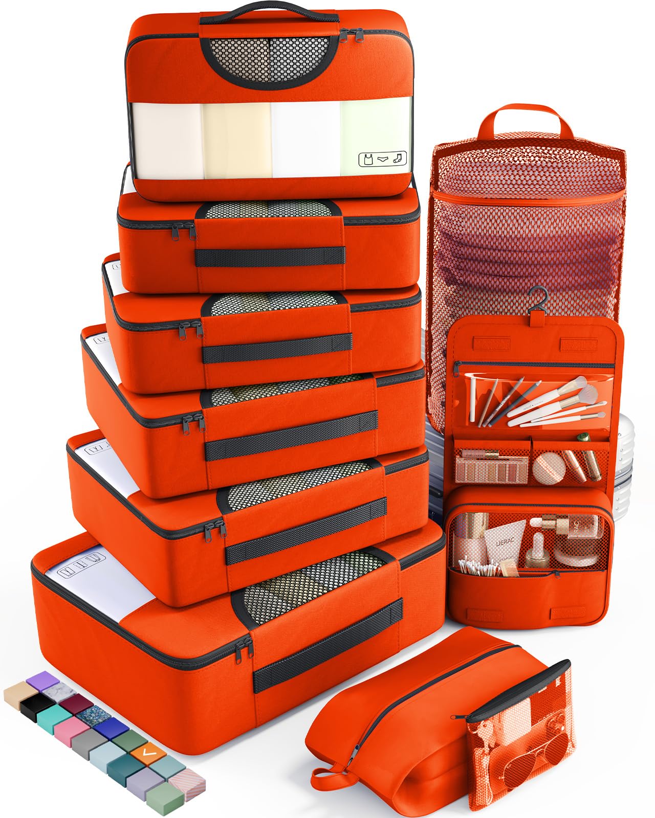 Veken Travel Cubes - 8 Piece Set - Luggage Travel Bags by Handbags Specialist Headquarter | Available at Handbags Specialist Headquarter