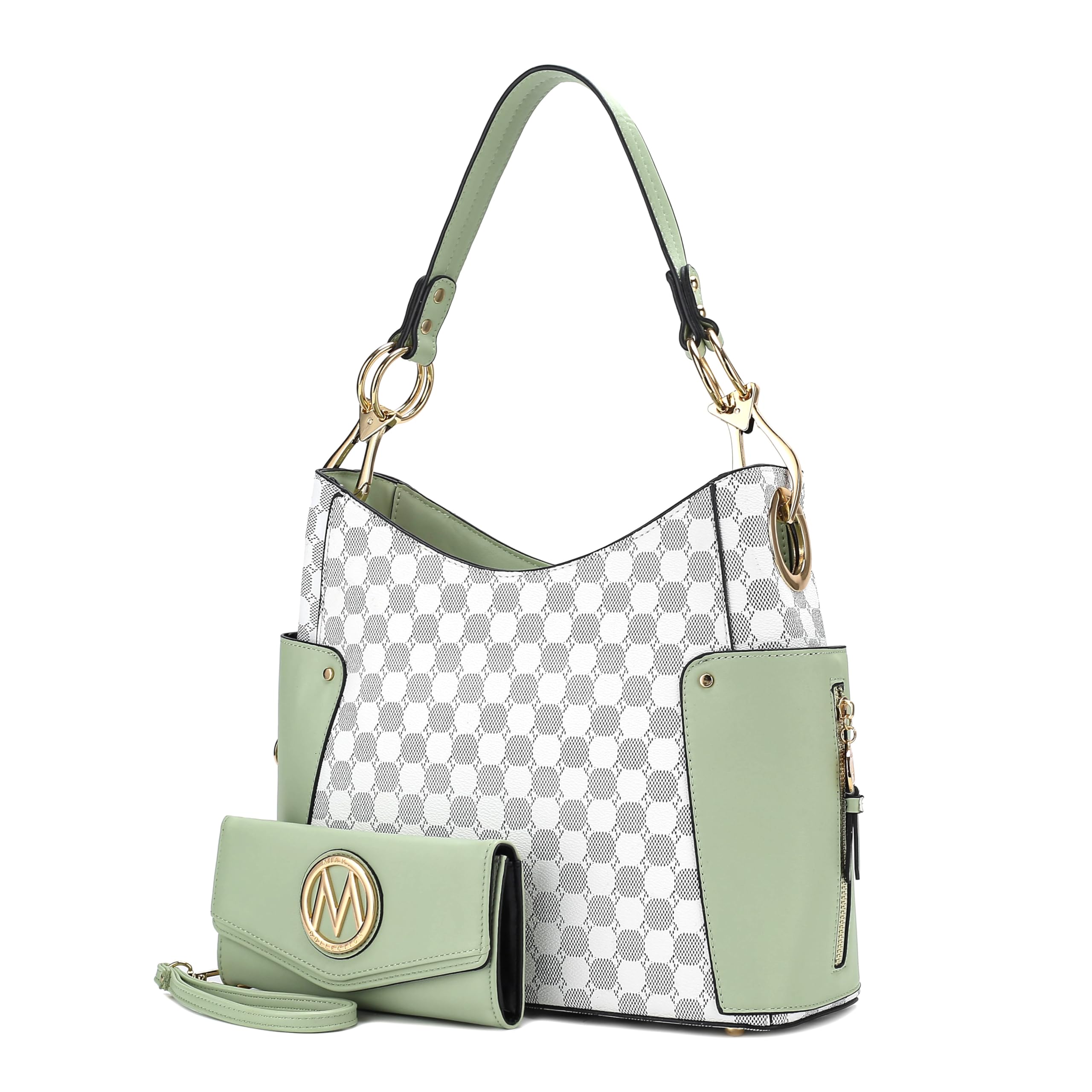 Orange Hobo Shoulder Bag & Wallet Set