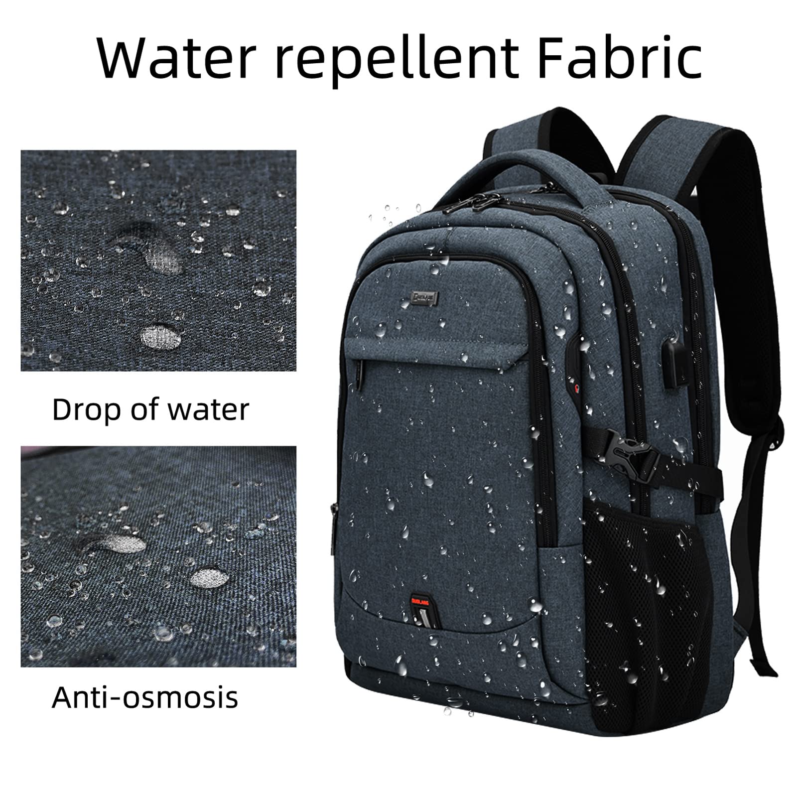 DUSLANG Travel Laptop Backpack with USB Port - Black - Backpack Bags by Handbags Specialist Headquarter | Available at Handbags Specialist Headquarter