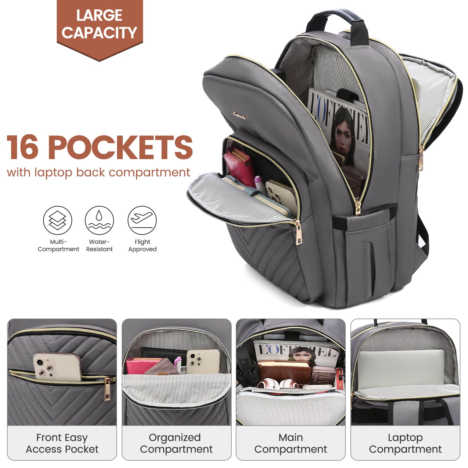 Chic Leather Laptop Backpack for Women - LoveVook - Backpack Bags by Handbags Specialist Headquarter | Available at Handbags Specialist Headquarter