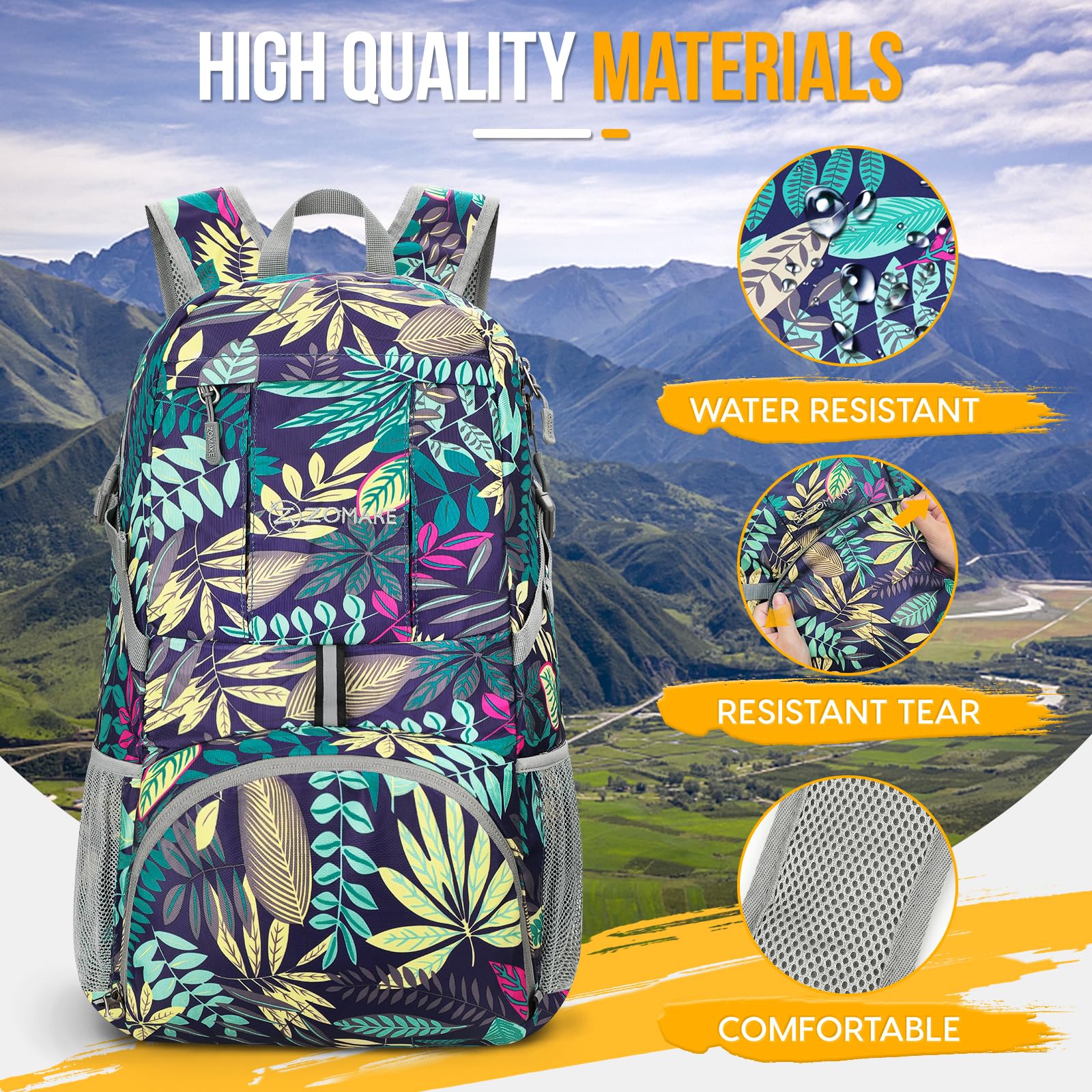 ZOMAKE 35L Compact Waterproof Hiking Backpack - Backpack Bags by Handbags Specialist Headquarter | Available at Handbags Specialist Headquarter