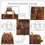 Leather Travel Duffel Bag for Men & Women