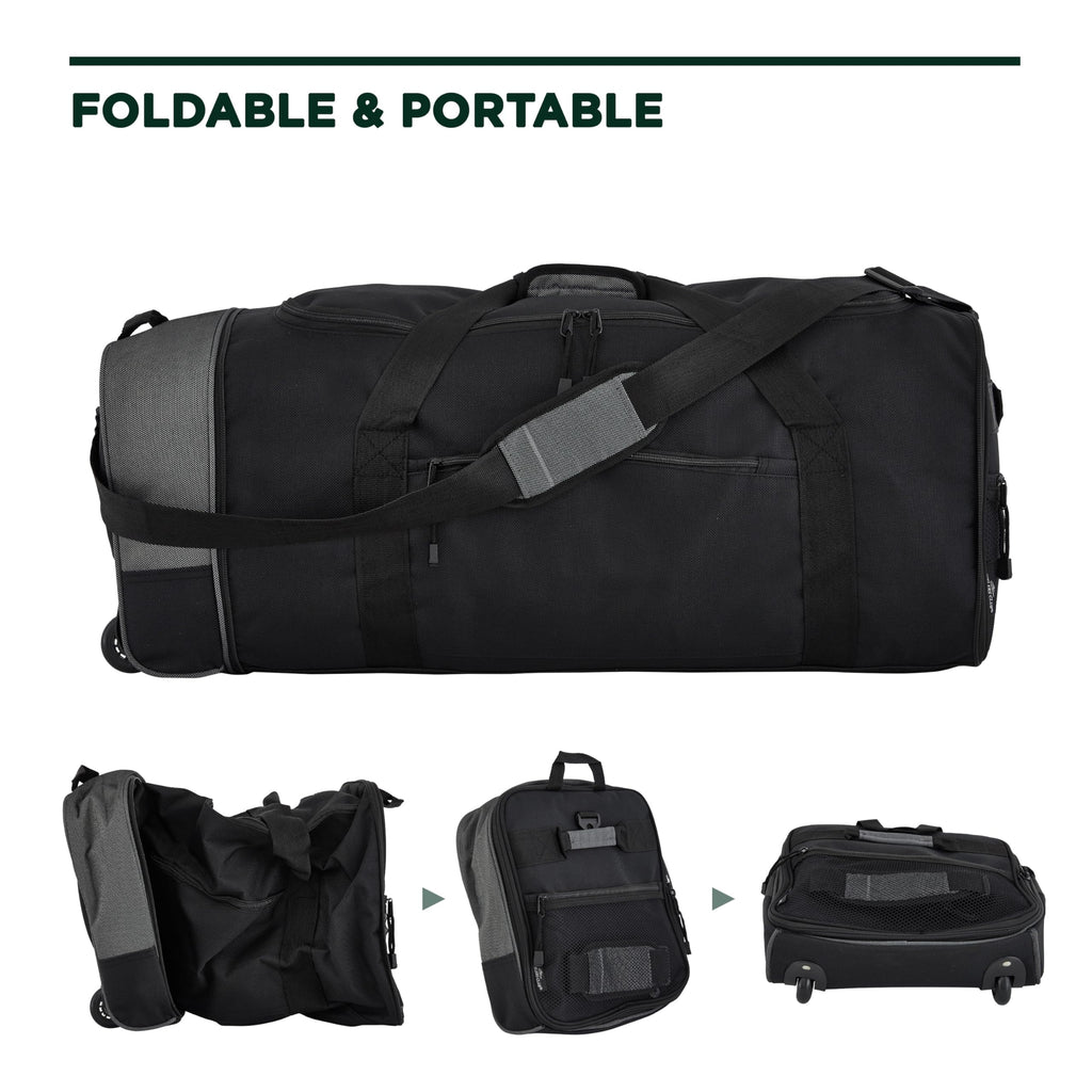 Traveler's Club Expandable Rolling Duffel Bag 32 -  by Handbags Specialist Headquarter | Available at Handbags Specialist Headquarter