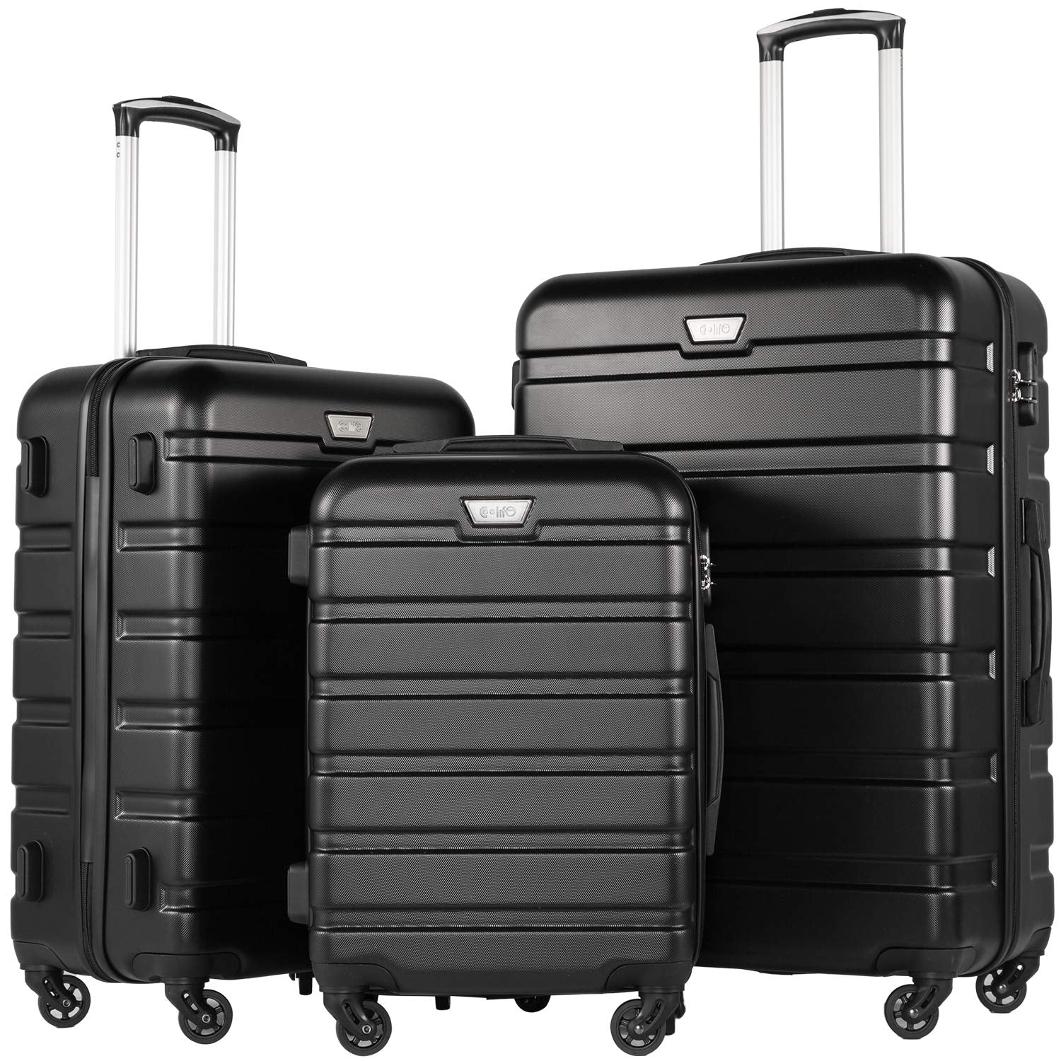 Coolife 3-Piece Hardshell Luggage Set - Navy