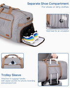 120L Foldable Waterproof Travel Duffel Bag with Shoe Compartment
