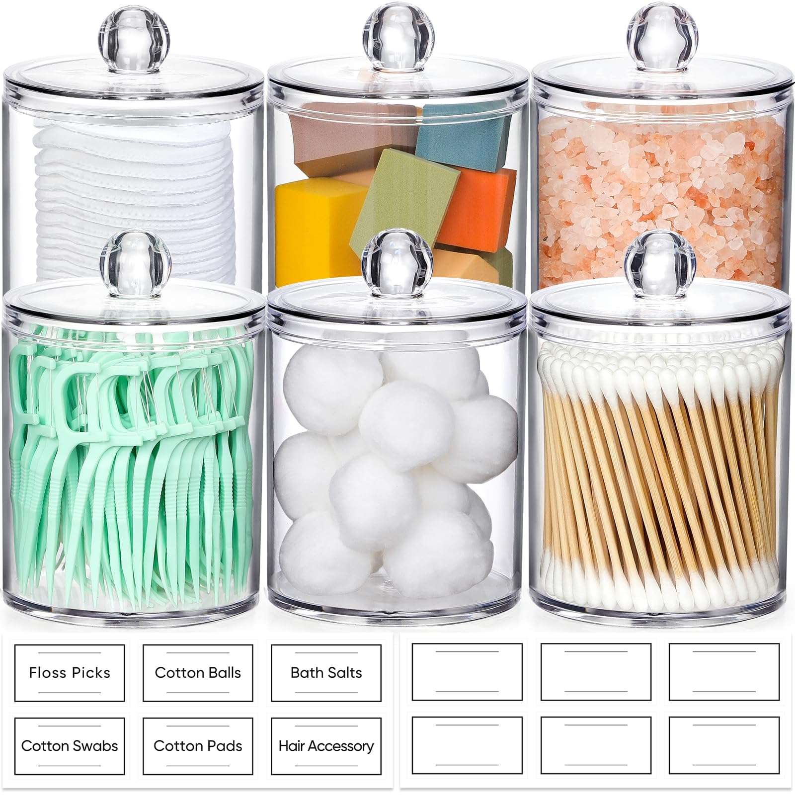 Clear Acrylic Qtip Dispenser Set - 4 Pack - Decor by Handbags Specialist Headquarter | Available at Handbags Specialist Headquarter