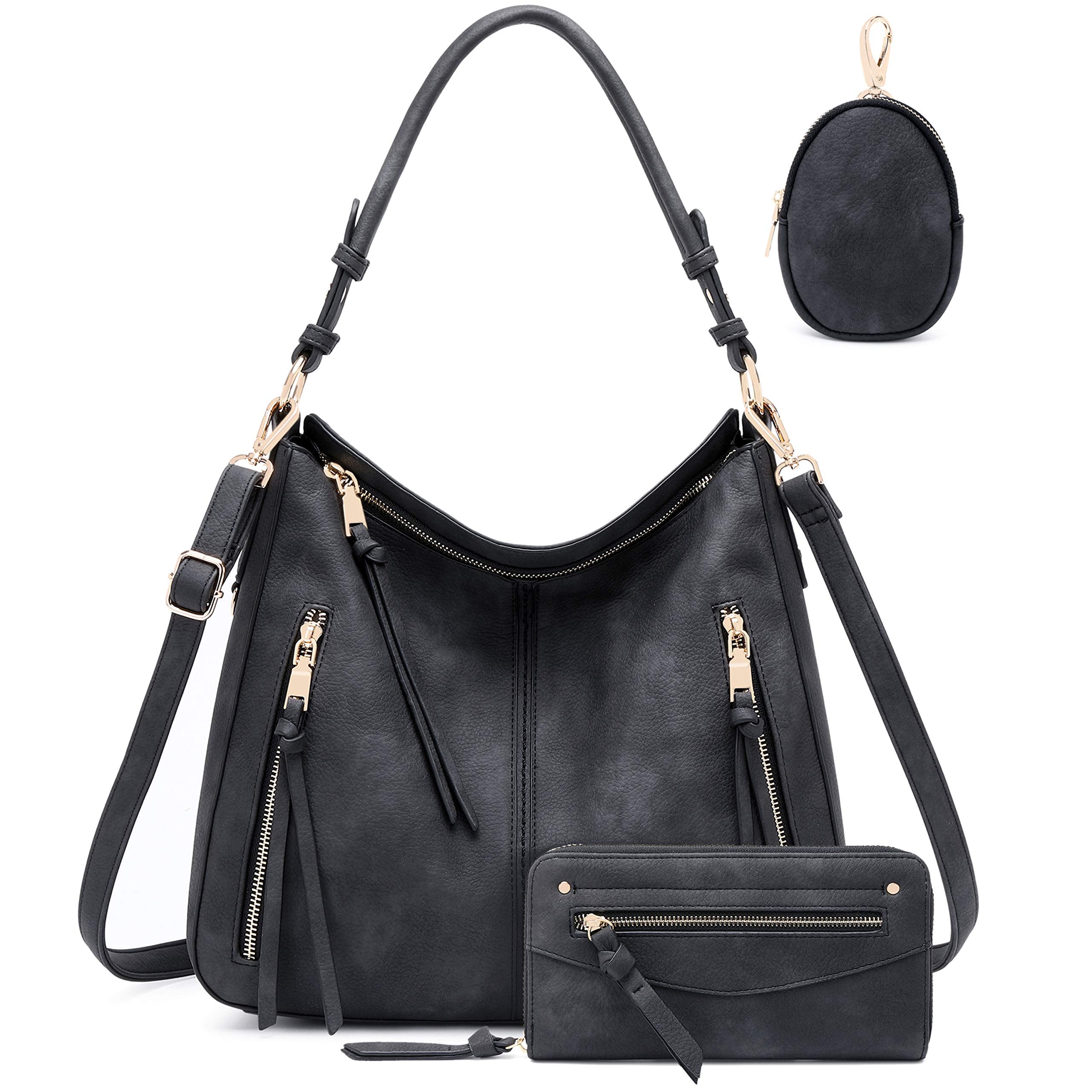 Lapsting Boho Faux Leather Hobo Shoulder Bag