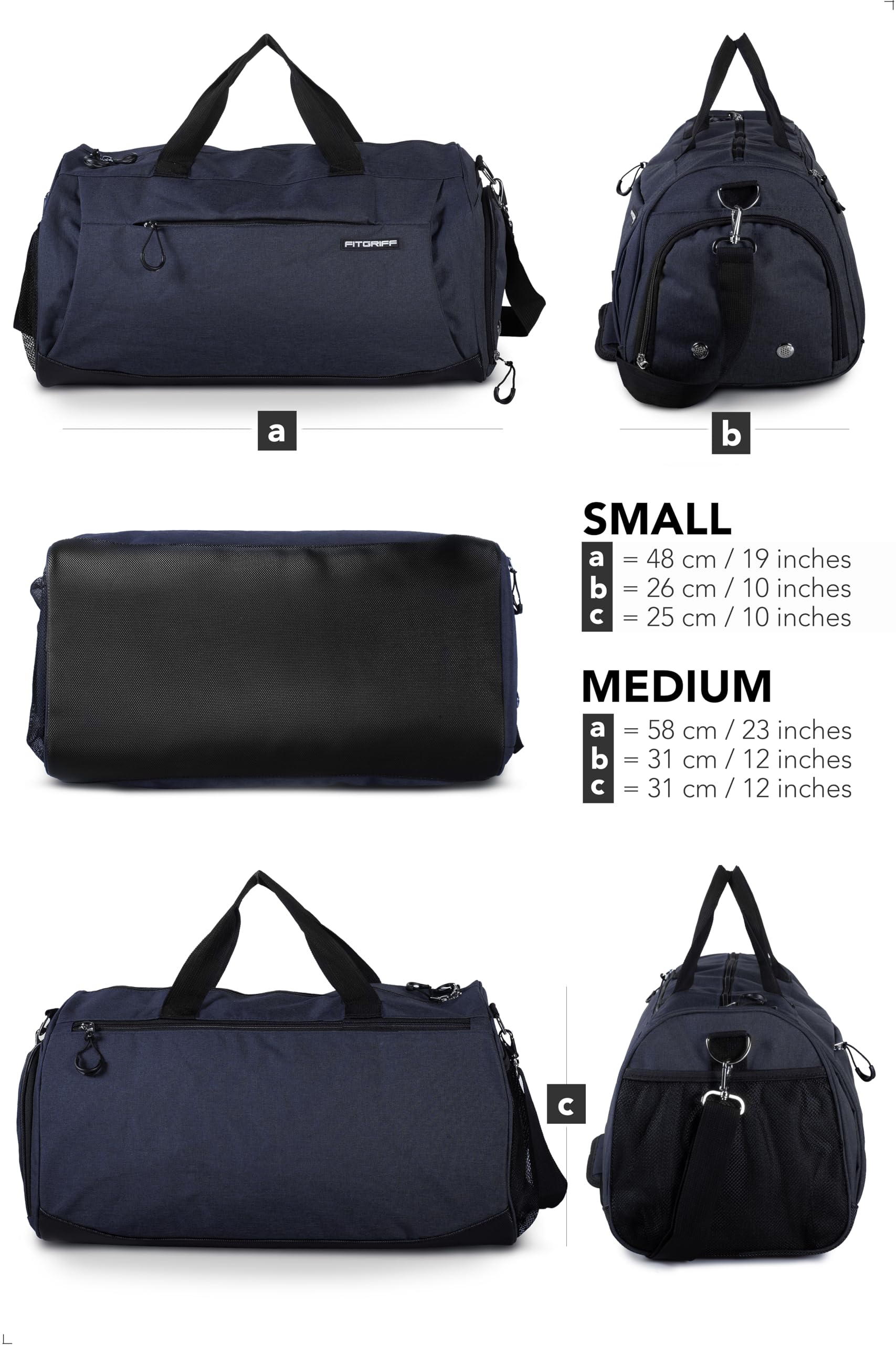 Fitgriff® Gym Bag with Shoe & Wet Compartment