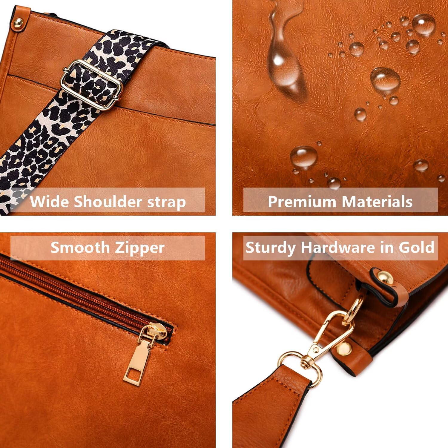 AUYOCO Chic Vegan Leather Crossbody Bag with Strap -  by Handbags Specialist Headquarter | Available at Handbags Specialist Headquarter