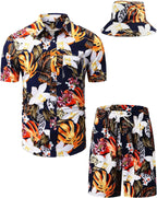 TUNEVUSE Men's Hawaiian Shirt & Shorts Set