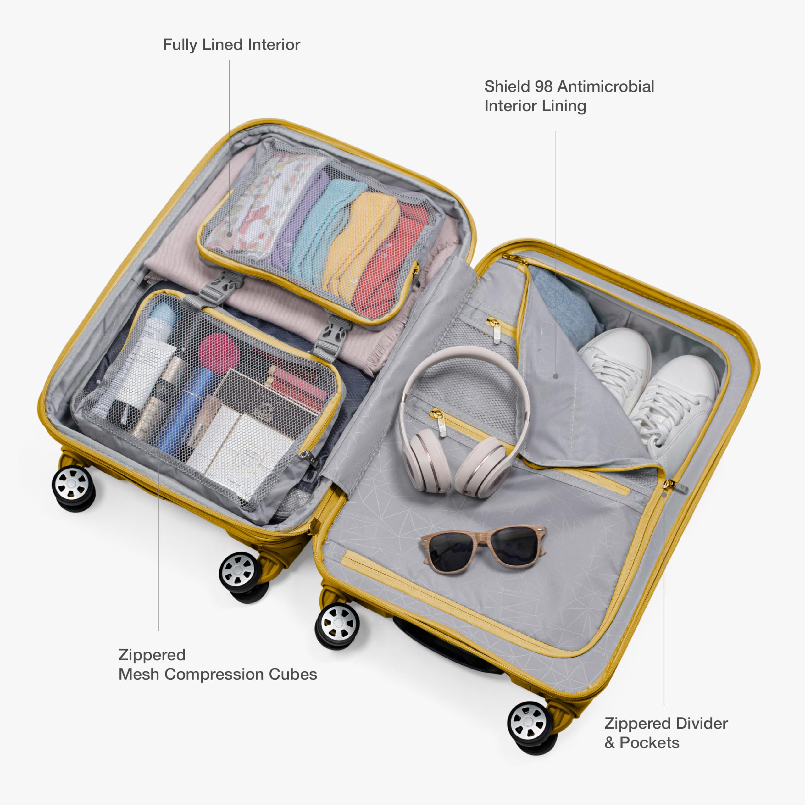 Traveler's Choice Indestructible 22 Spinner Carry-on - Luggage Travel Bags by Handbags Specialist Headquarter | Available at Handbags Specialist Headquarter