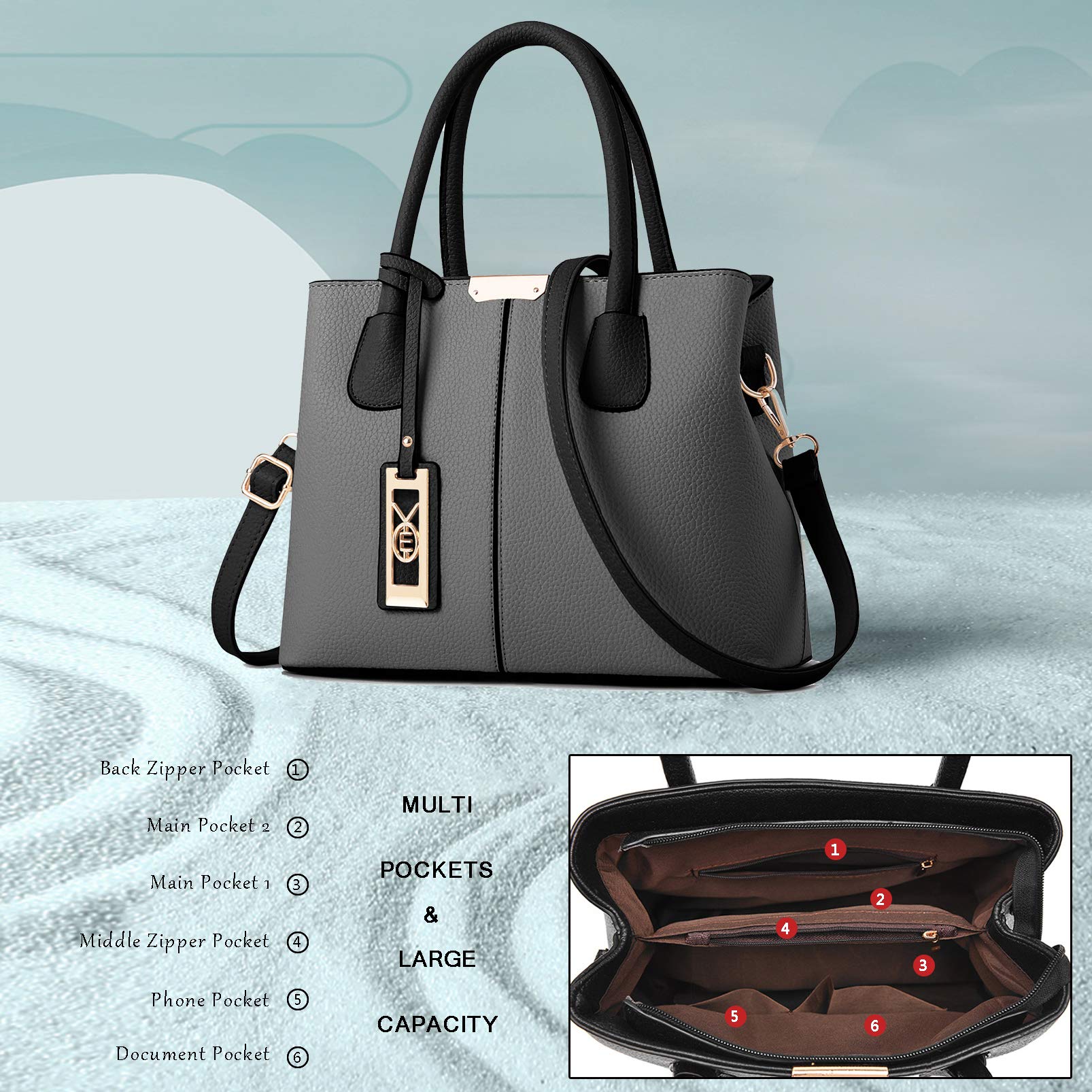 COCIFER Women's Shoulder Tote Handbag