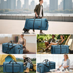 120L Foldable Waterproof Travel Duffel Bag with Shoe Compartment