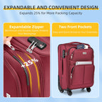 LARVENDER Expandable 5-Piece Spinner Luggage Set -  by Handbags Specialist Headquarter | Available at Handbags Specialist Headquarter