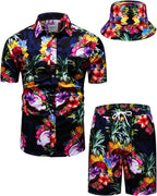 TUNEVUSE Men's Hawaiian Shirt & Shorts Set