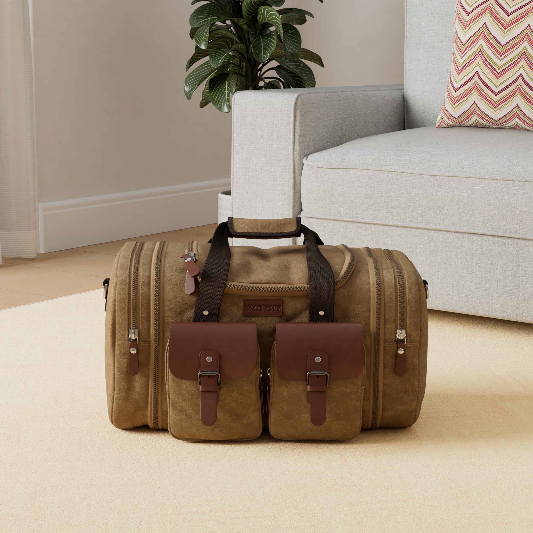 Wildroad 50L Waxed Canvas Waterproof Duffle Bag
