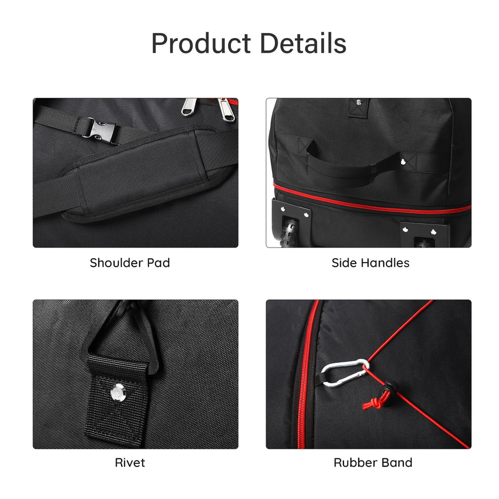 AquaRoll 29 Quilted Wheeled Duffle Backpack -  by Handbags Specialist Headquarter | Available at Handbags Specialist Headquarter