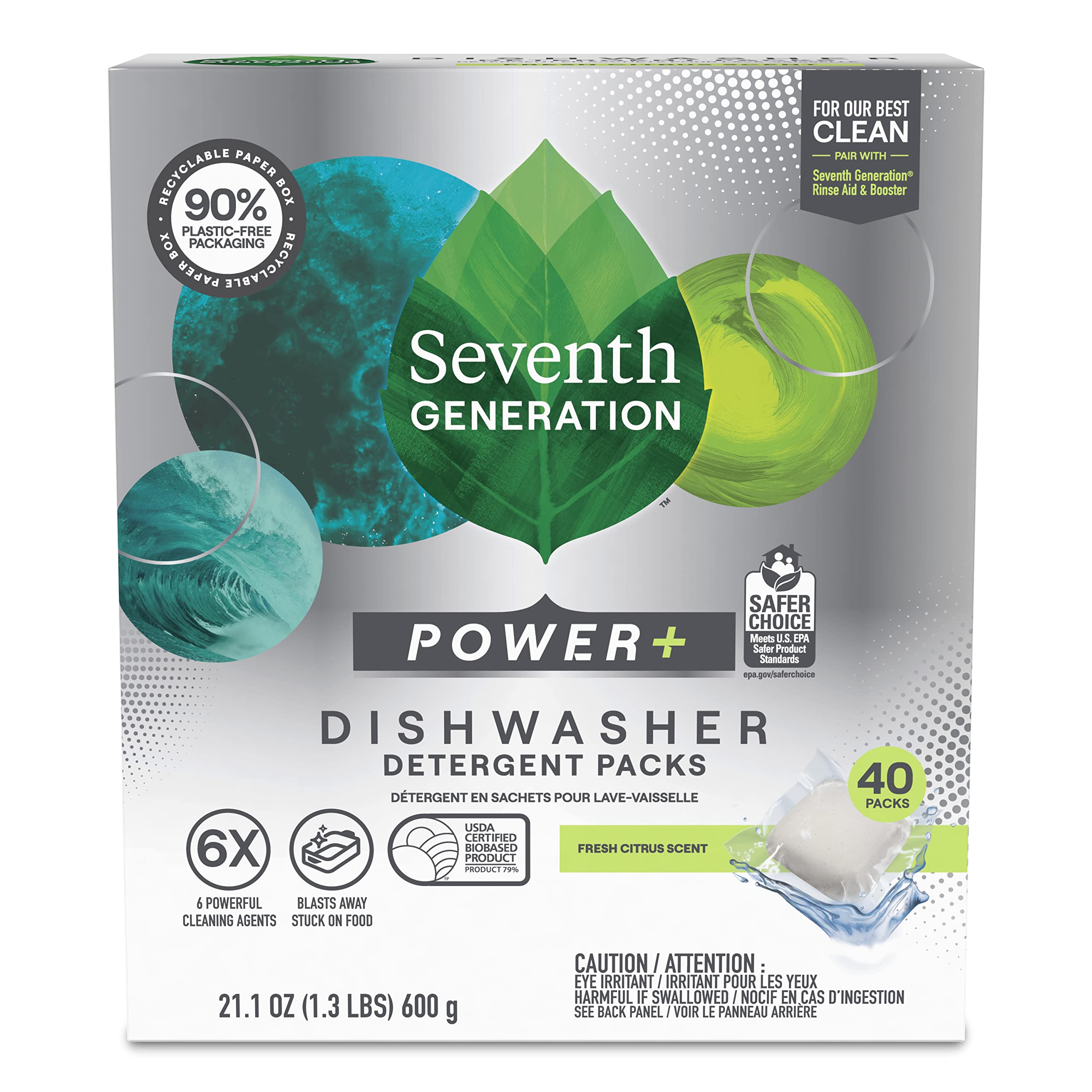 SeventhGen Citrus Sparkle Dishwasher Tabs Duo Pack -  by Handbags Specialist Headquarter | Available at Handbags Specialist Headquarter