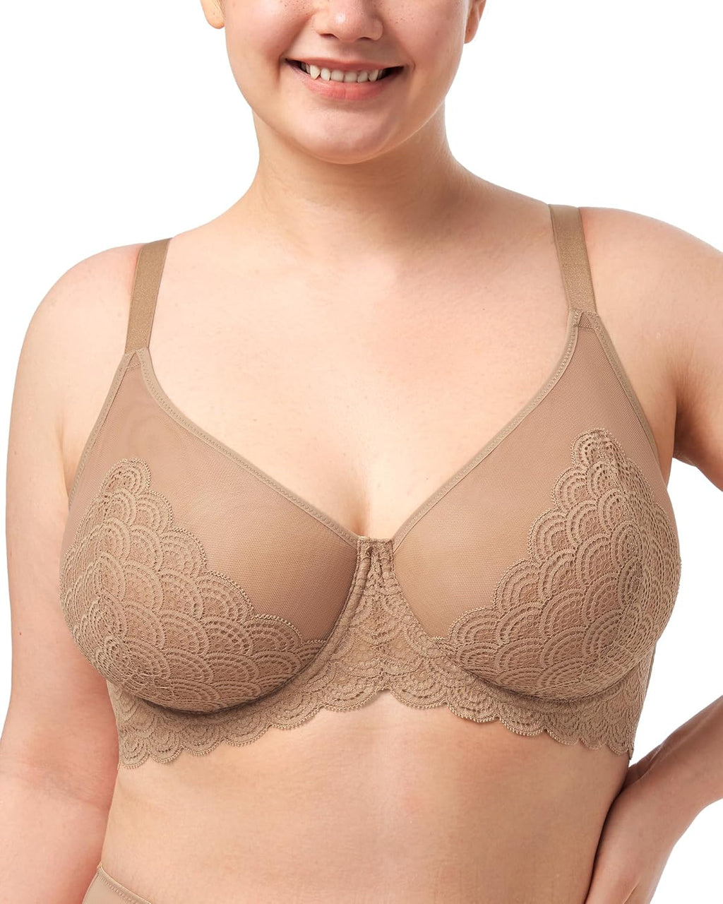 HSIA Minimizer Bras for Women Large Bust Full Coverage Lace Plus Size Bra - Mermaid Scales