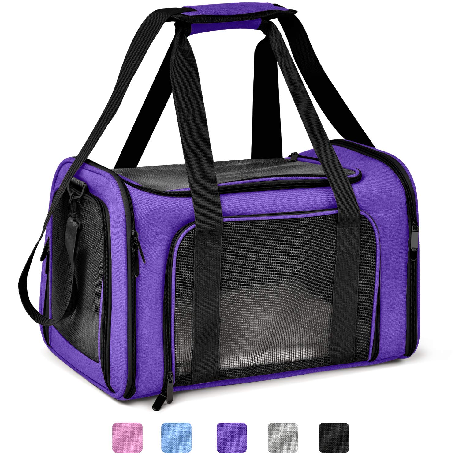 PawsVoyage: Grey TSA-Approved Pet Carrier (15lbs Max) -  by Handbags Specialist Headquarter | Available at Handbags Specialist Headquarter