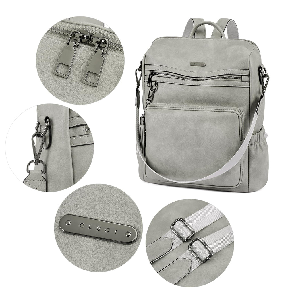 DUO-TONE Luxe Women's Leather Travel Backpack - Backpack Bags by Handbags Specialist Headquarter | Available at Handbags Specialist Headquarter