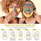 ANAI RUI 3 Pack Clay Mask Set for Smoothing & Glow