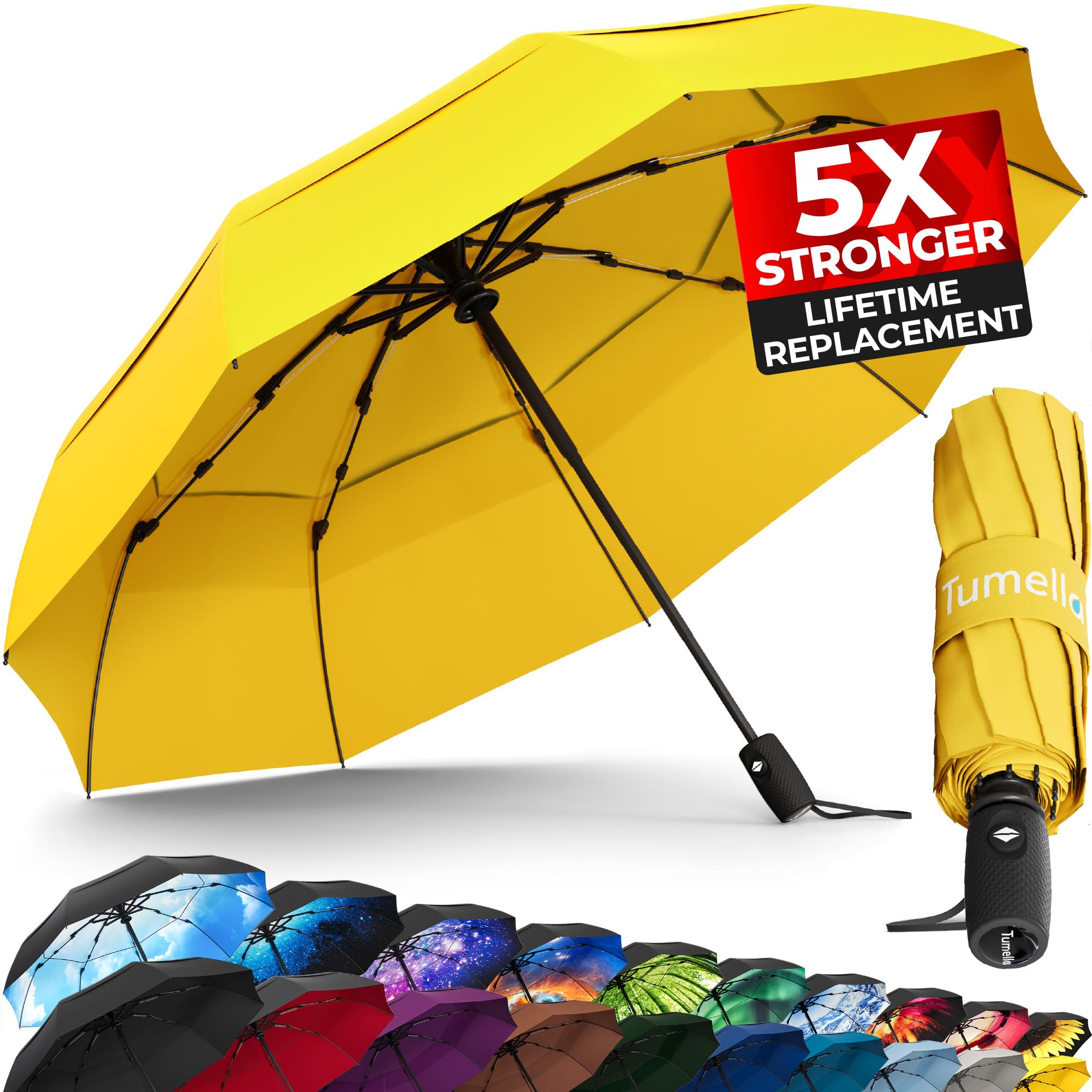 TUMELLA Elite Windproof Travel Umbrella -  by Handbags Specialist Headquarter | Available at Handbags Specialist Headquarter