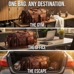 Vintage Leather 32 Handmade Travel Duffle Bag