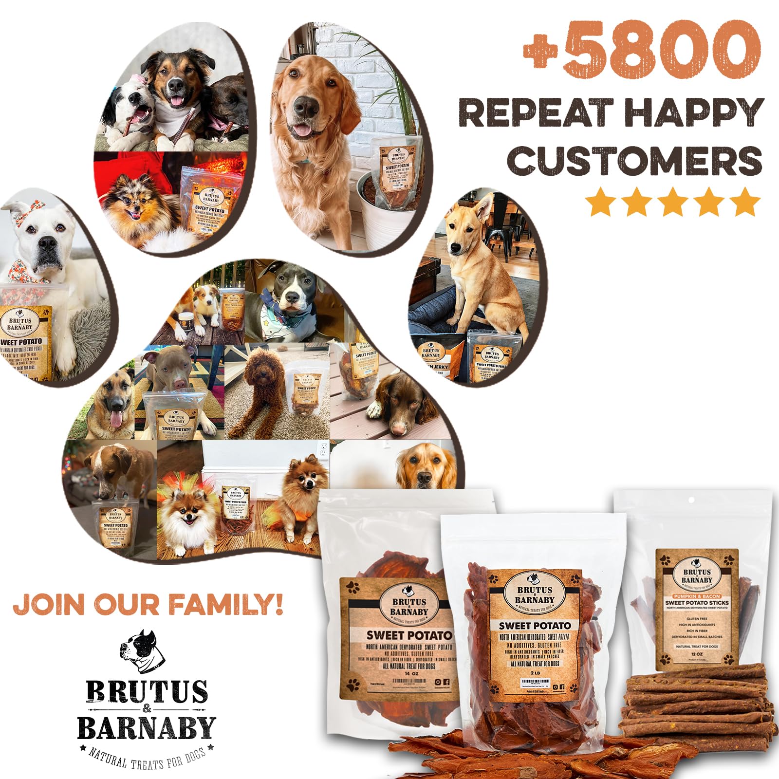Brutus & Barnaby Sweet Potato Pup Delights - Pet Supplies by Handbags Specialist Headquarter | Available at Handbags Specialist Headquarter