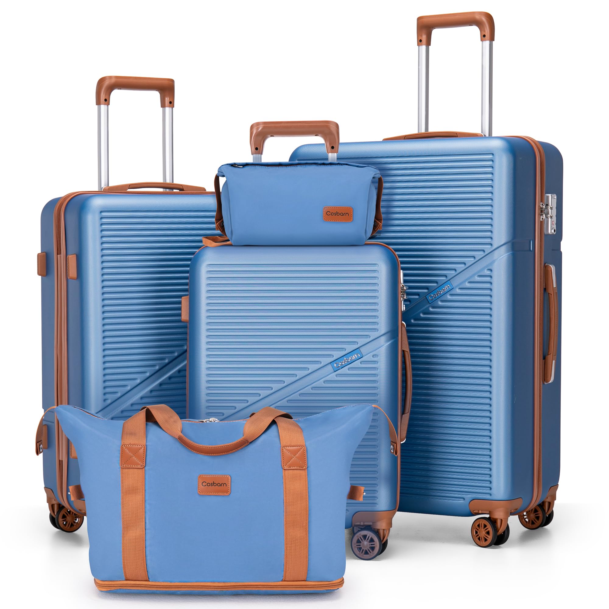 Cosbarn 5-Piece ABS Spinner Luggage Set with TSA Lock
