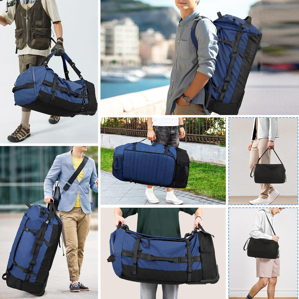 AquaRoll 29 Quilted Wheeled Duffle Backpack -  by Handbags Specialist Headquarter | Available at Handbags Specialist Headquarter