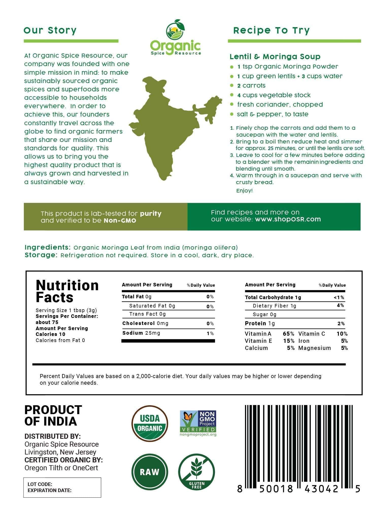 Pure Moringa Bliss - Organic Powder 1.10 lbs - Health Care by Handbags Specialist Headquarter | Available at Handbags Specialist Headquarter