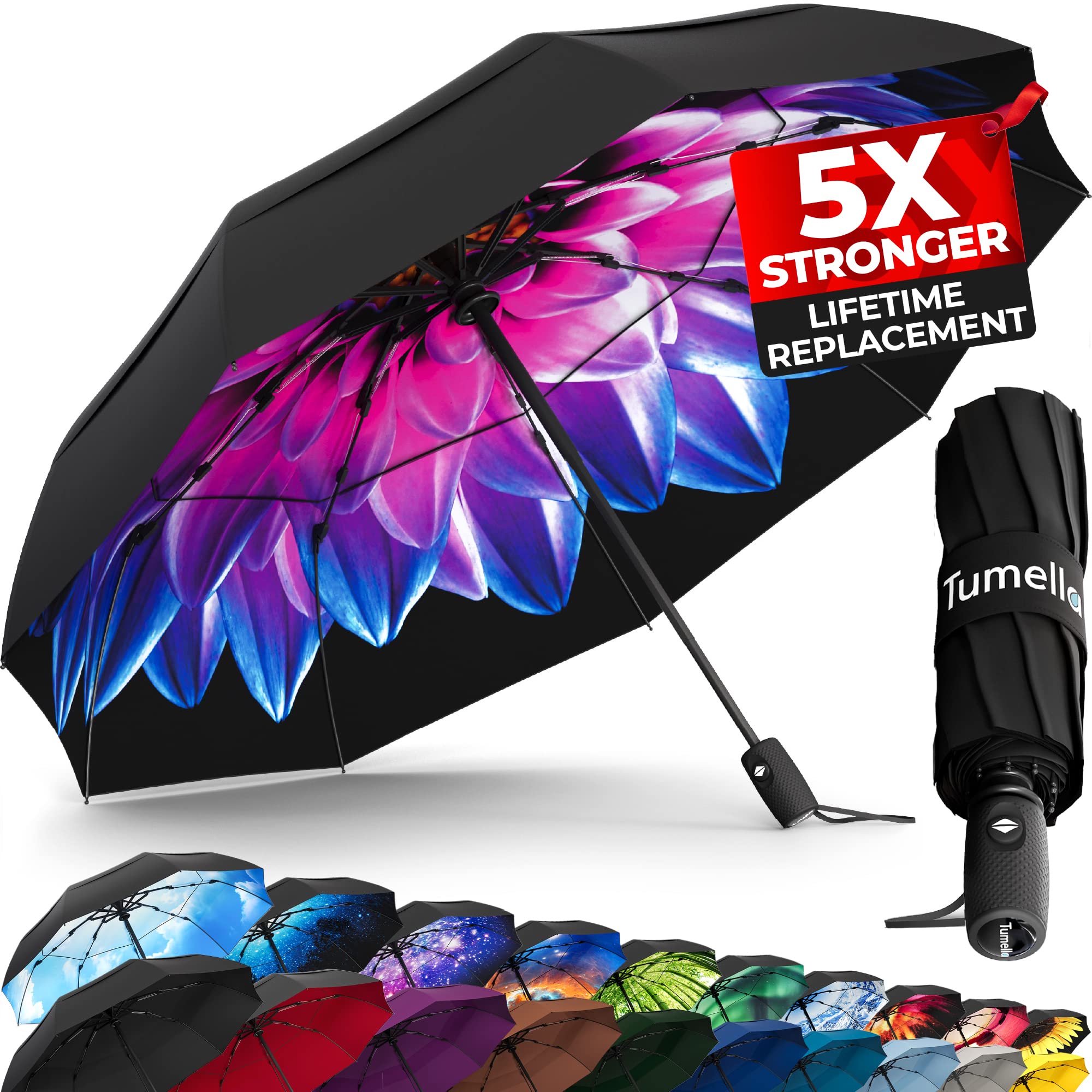 TUMELLA Elite Windproof Travel Umbrella -  by Handbags Specialist Headquarter | Available at Handbags Specialist Headquarter