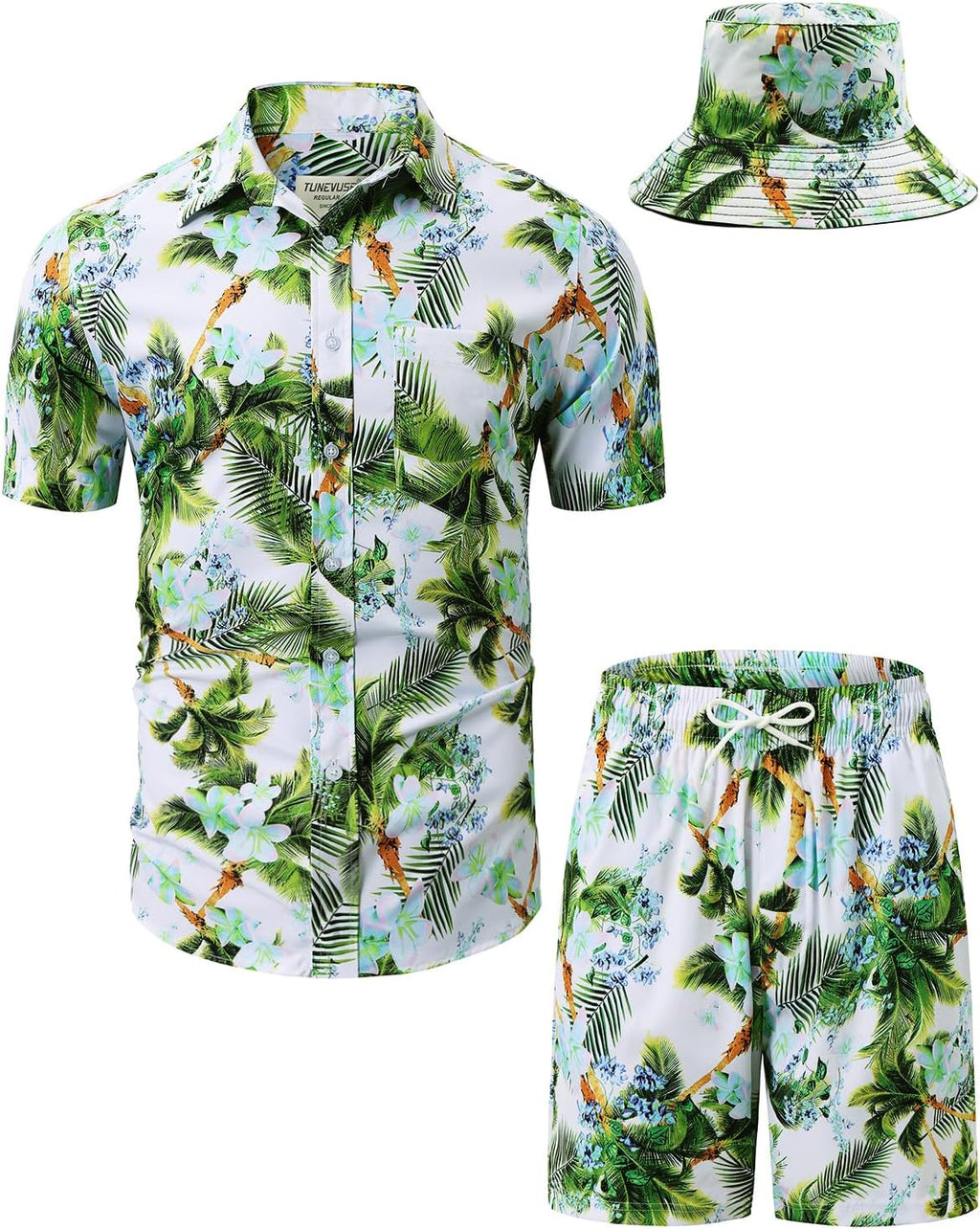 TUNEVUSE Men's Hawaiian Shirt & Shorts Set