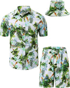 TUNEVUSE Men's Hawaiian Shirt & Shorts Set