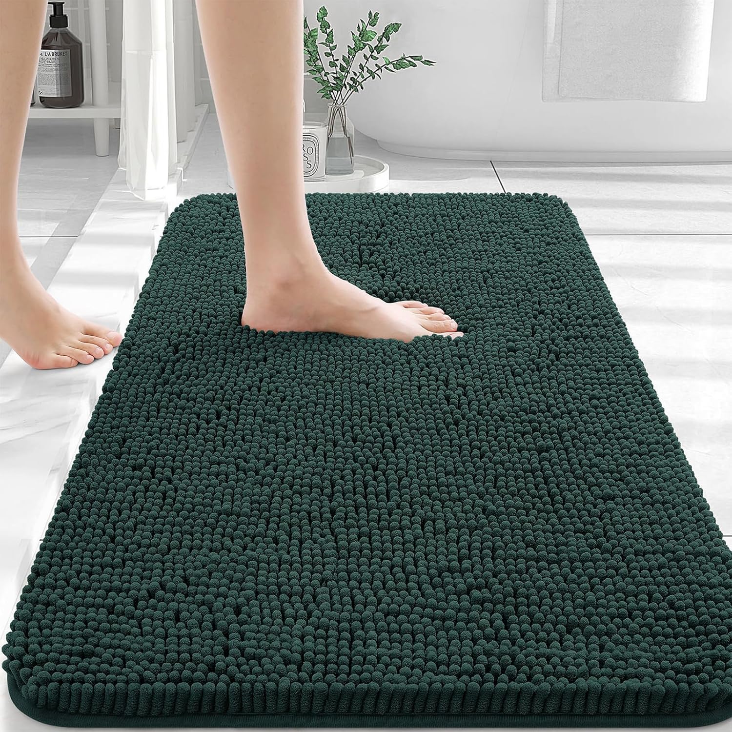 OLANLY Luxe Chenille Bath Mat - Quick Dry & Soft - Decor by Handbags Specialist Headquarter | Available at Handbags Specialist Headquarter