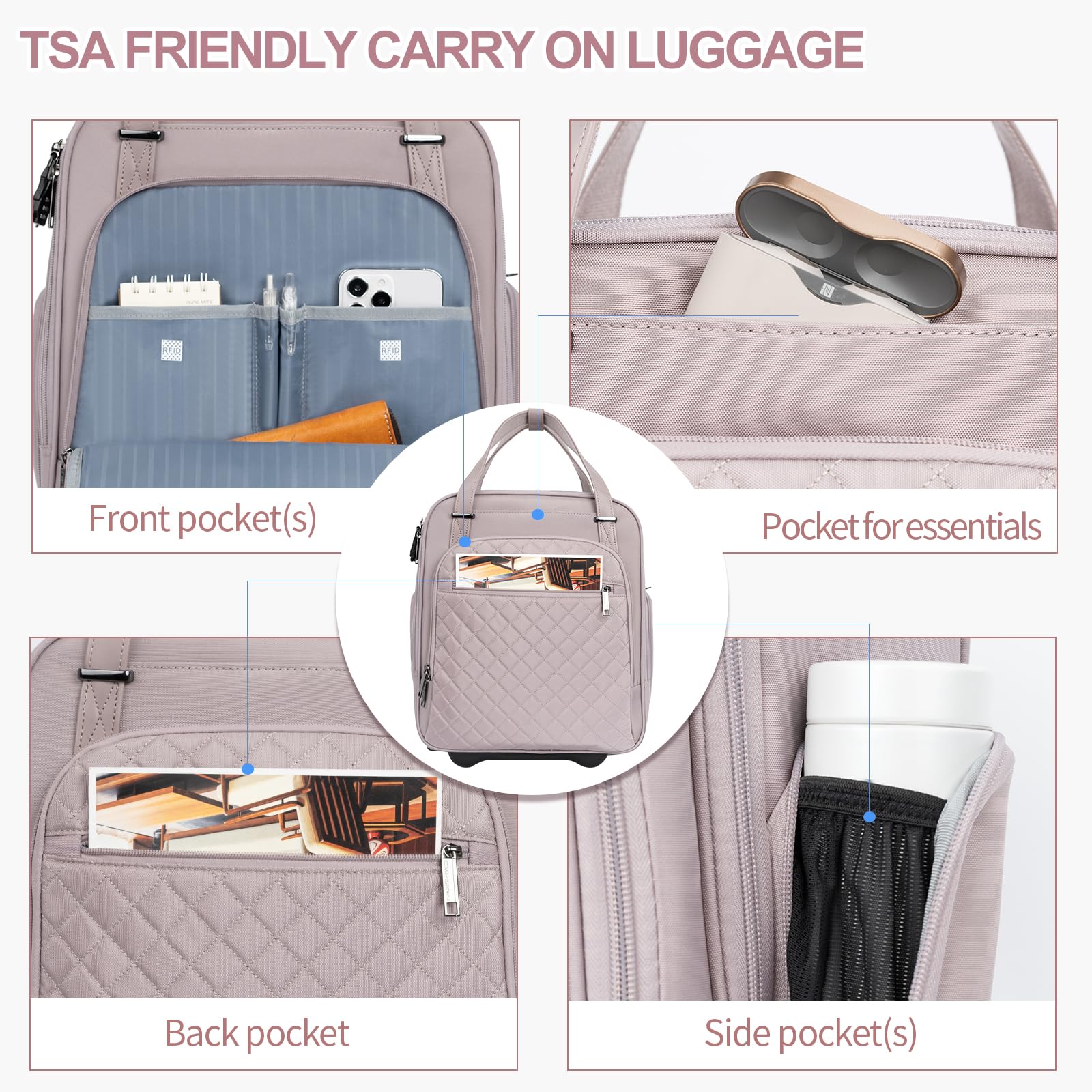 EMPSIGN 16 Wheeled Underseat Travel Bag -  by Handbags Specialist Headquarter | Available at Handbags Specialist Headquarter