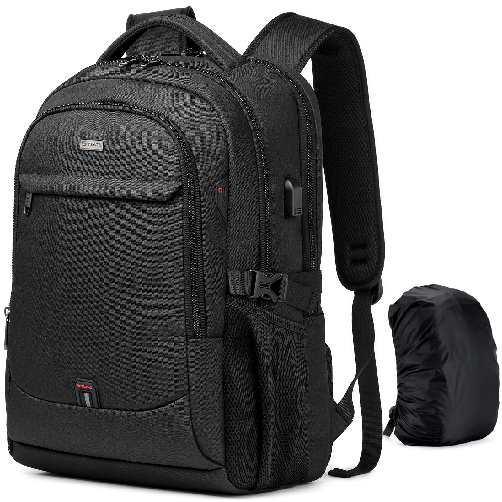 DUSLANG Travel Laptop Backpack with USB Port - Black - Backpack Bags by Handbags Specialist Headquarter | Available at Handbags Specialist Headquarter