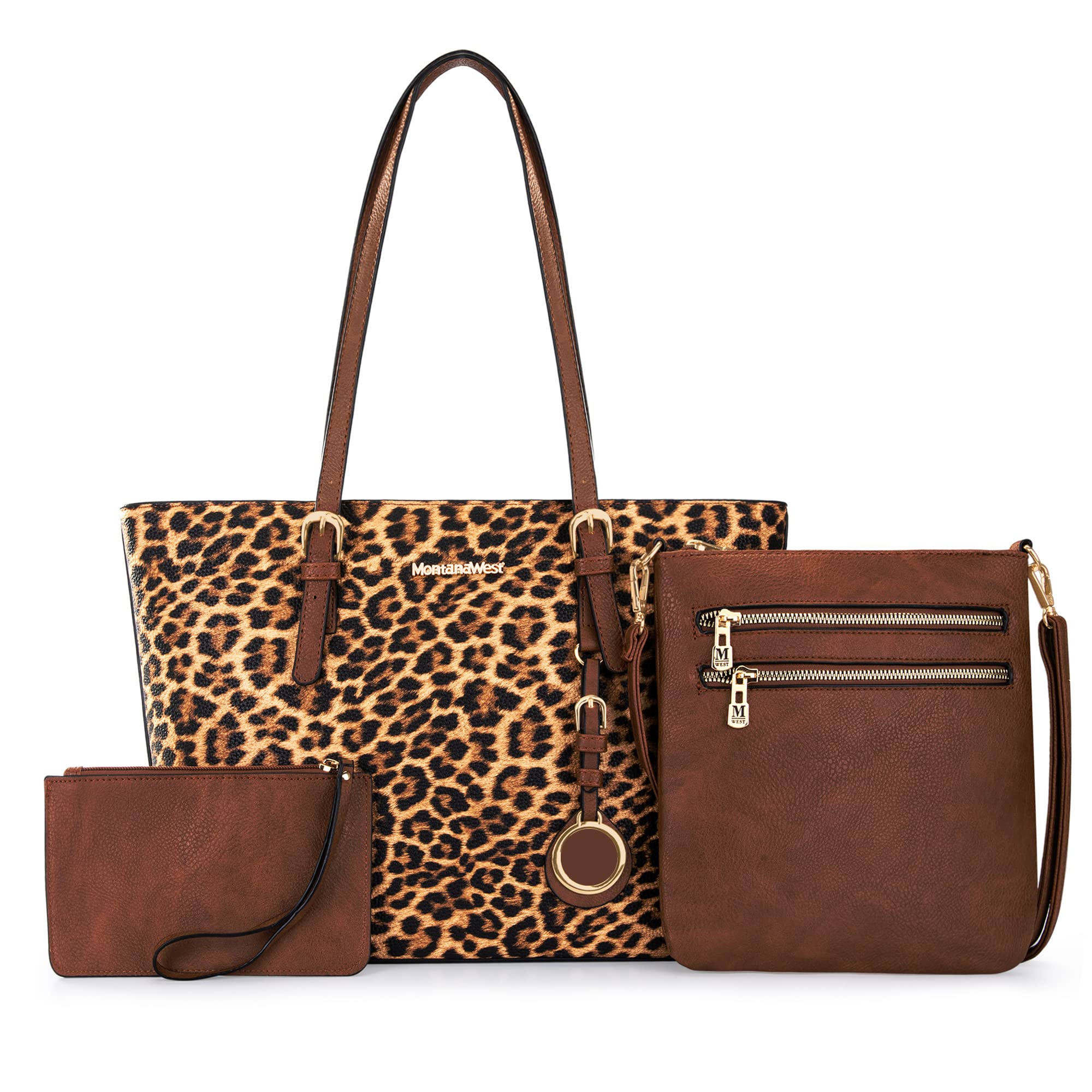 Leopard Luxe: Montana West 3pc Tote & Satchel Set